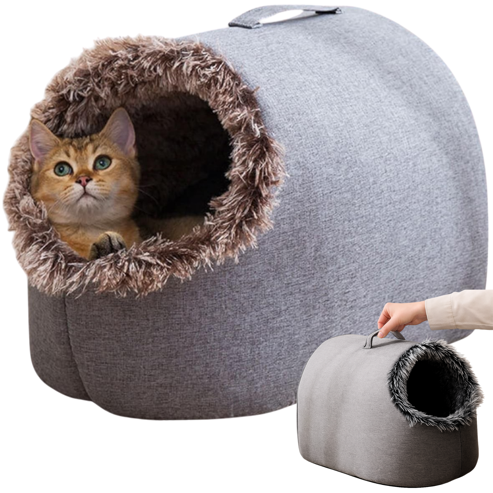 Cats&Co® Luxe Fluffy Dierenmand Bruin L 50x40x34cm tot 8KG